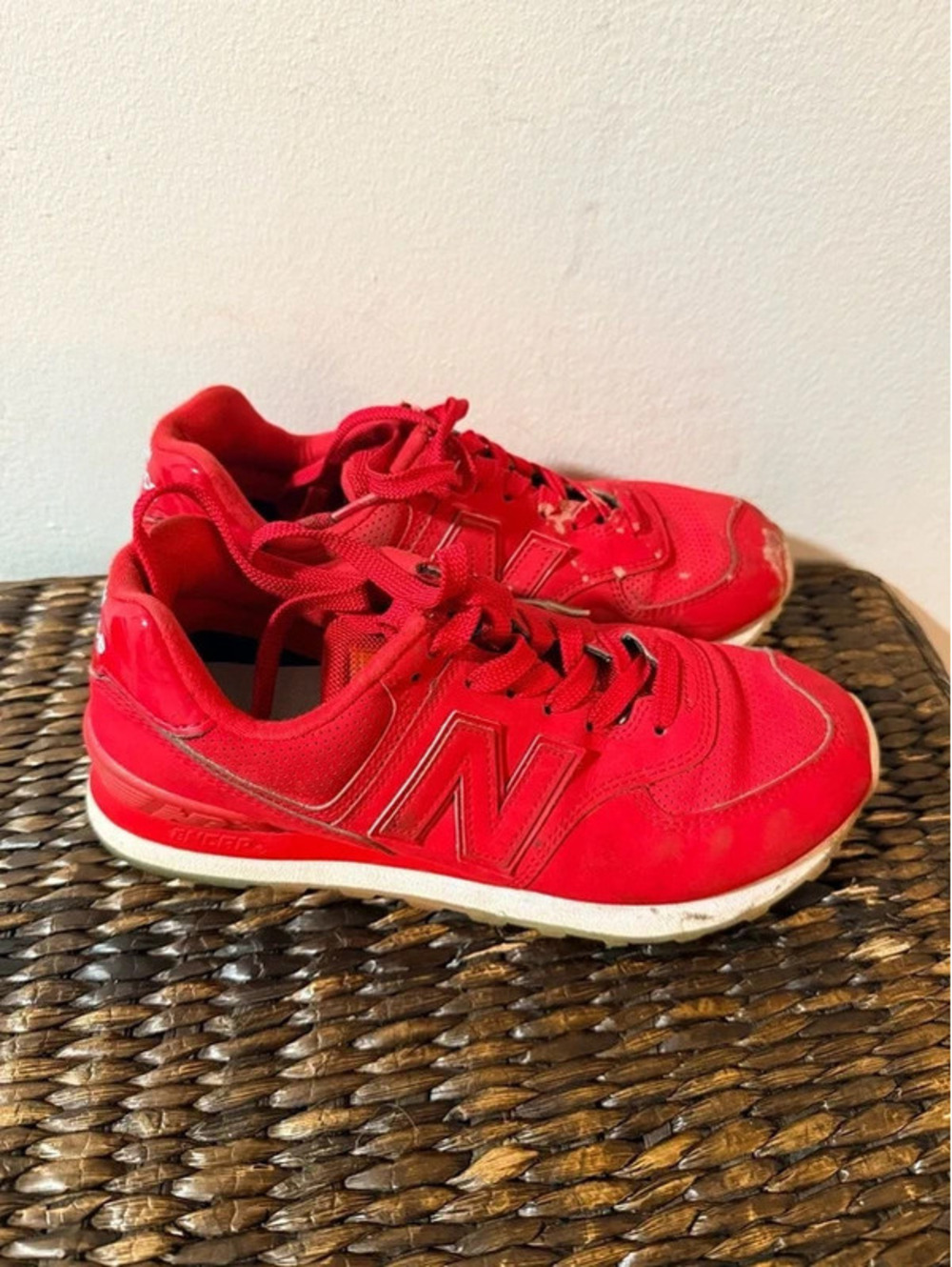 New Balance 574 Triple Red Monochrome Lifestyle Sneakers